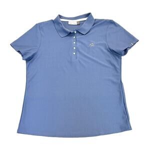 Kjus Golf Polo Shirt Womens Size L - 40 Blue Mesh Short Sleeve Performance